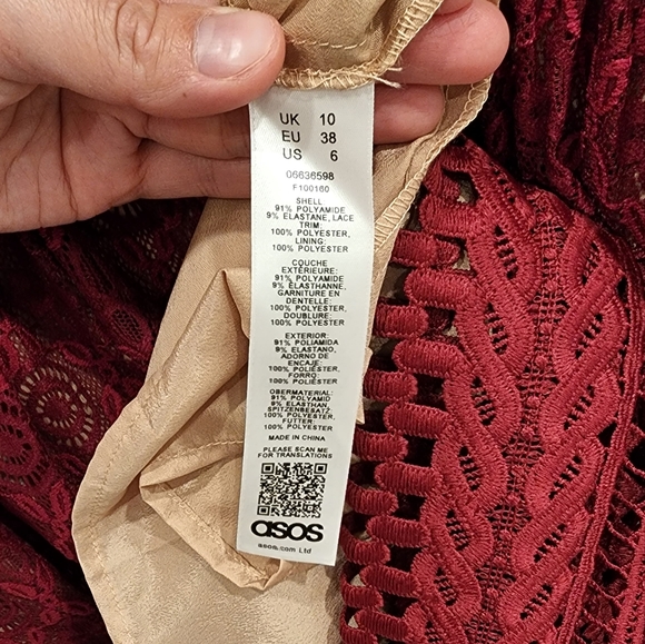 ASOS Premium Lace Mini Skater Dress US 6 - Picture 8 of 10